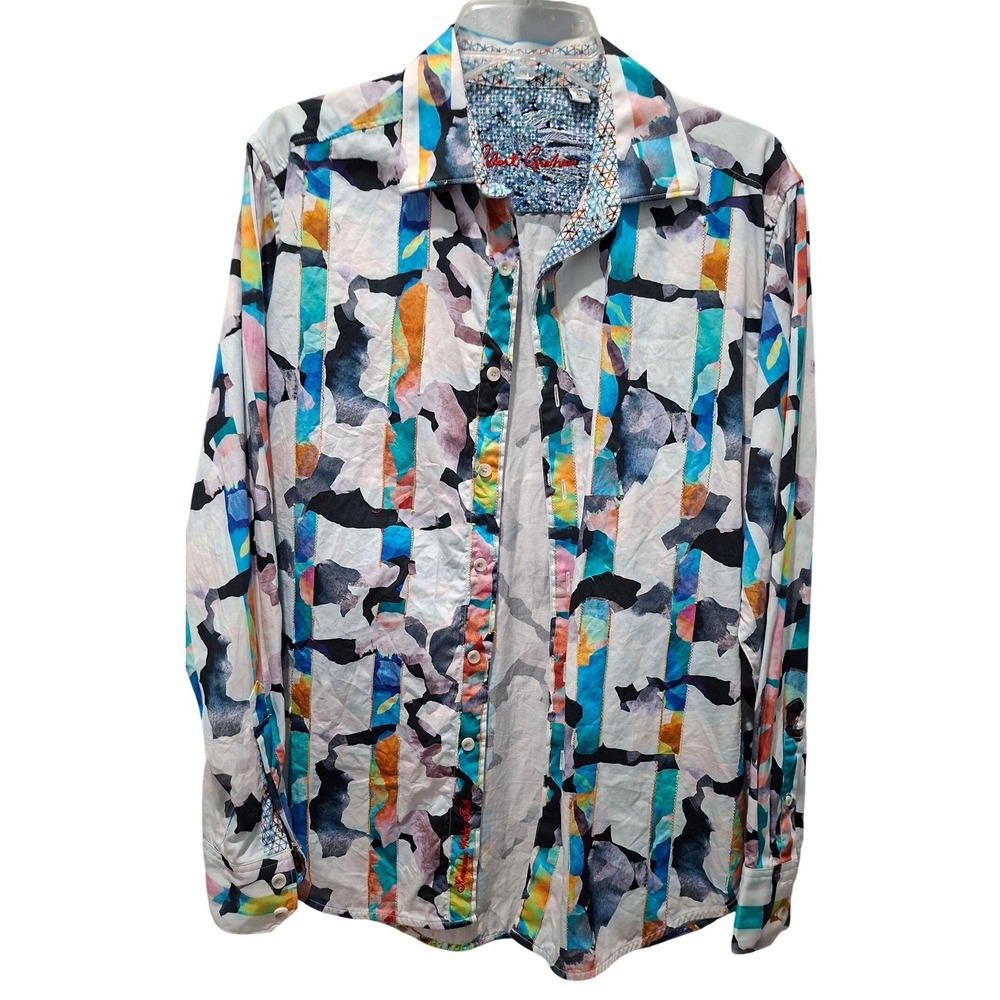 Robert Graham Shirt M Calazans Long Sleeve Button Up Men's Shirt Abstract